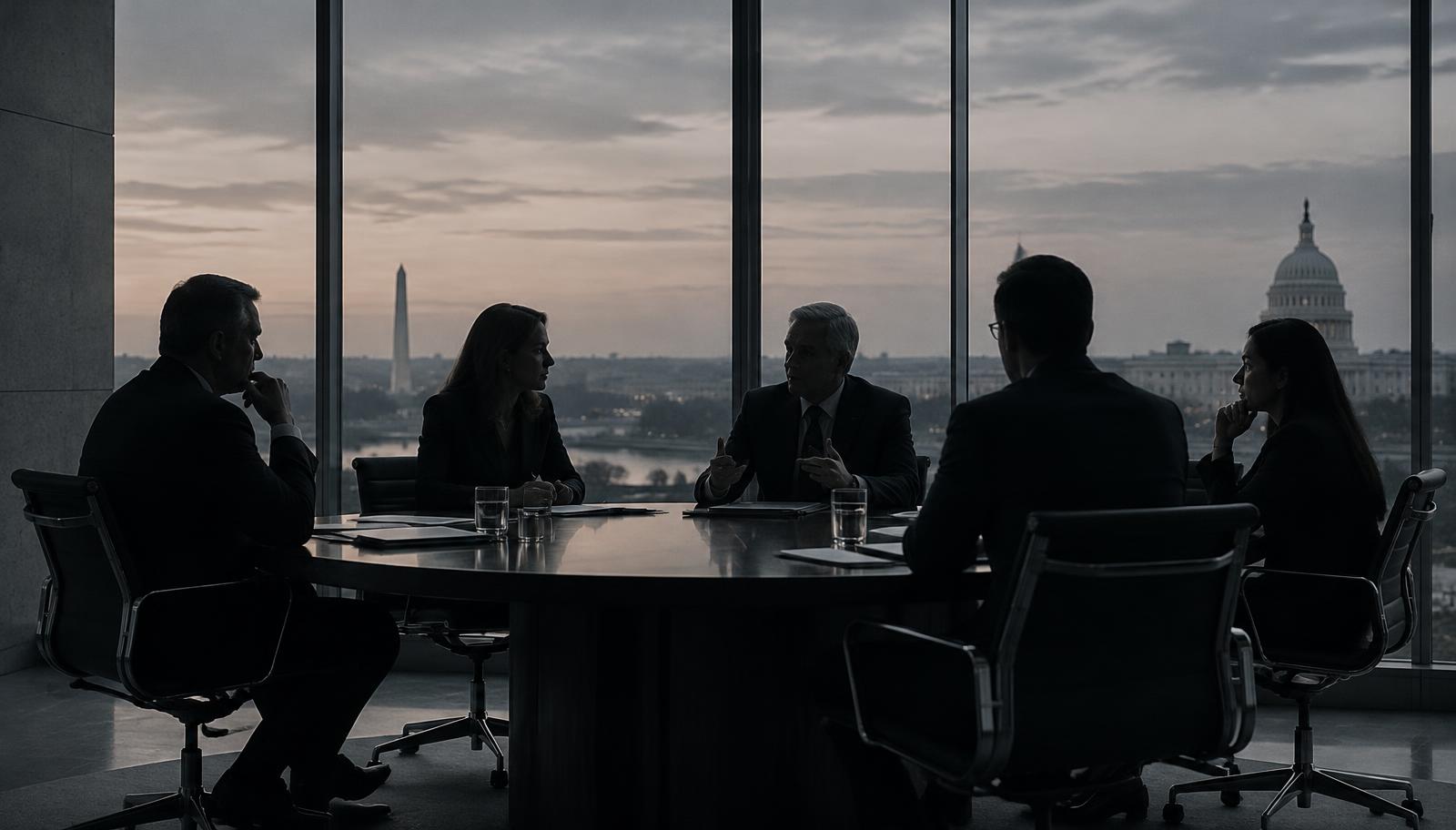Policymakers in discussion at a strategic roundtable